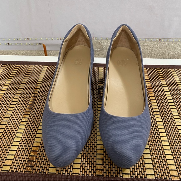 ABEO Quinn 3130 Blue Espadrille Wedge Heels Sz 10 Orthotic Leather lining - Picture 4 of 11